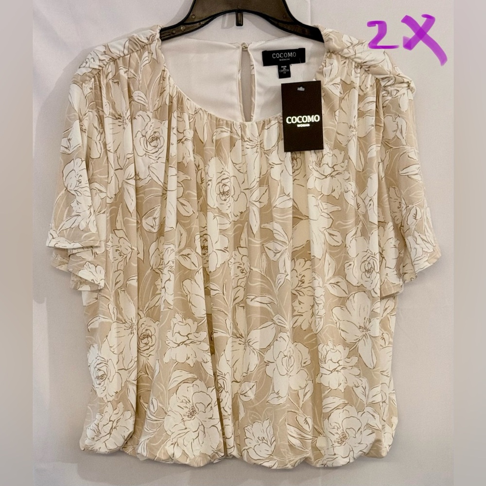Cocomo Cream Floral Women's Blouse